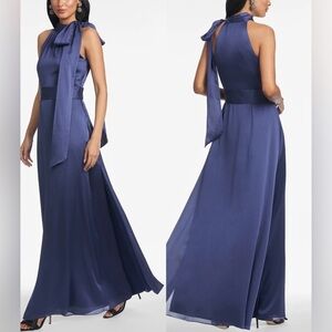 Sachin + Babi Cobalt Blue Halter Maxi Dress